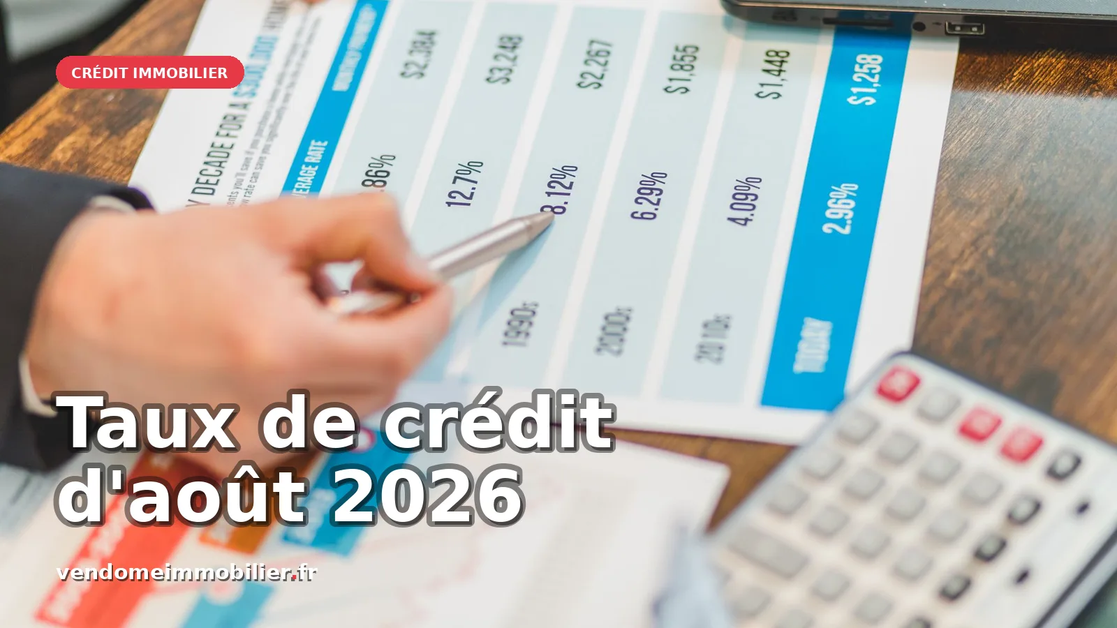 Taux de crédit immobilier d'août 2026 : stabilité et perspectives